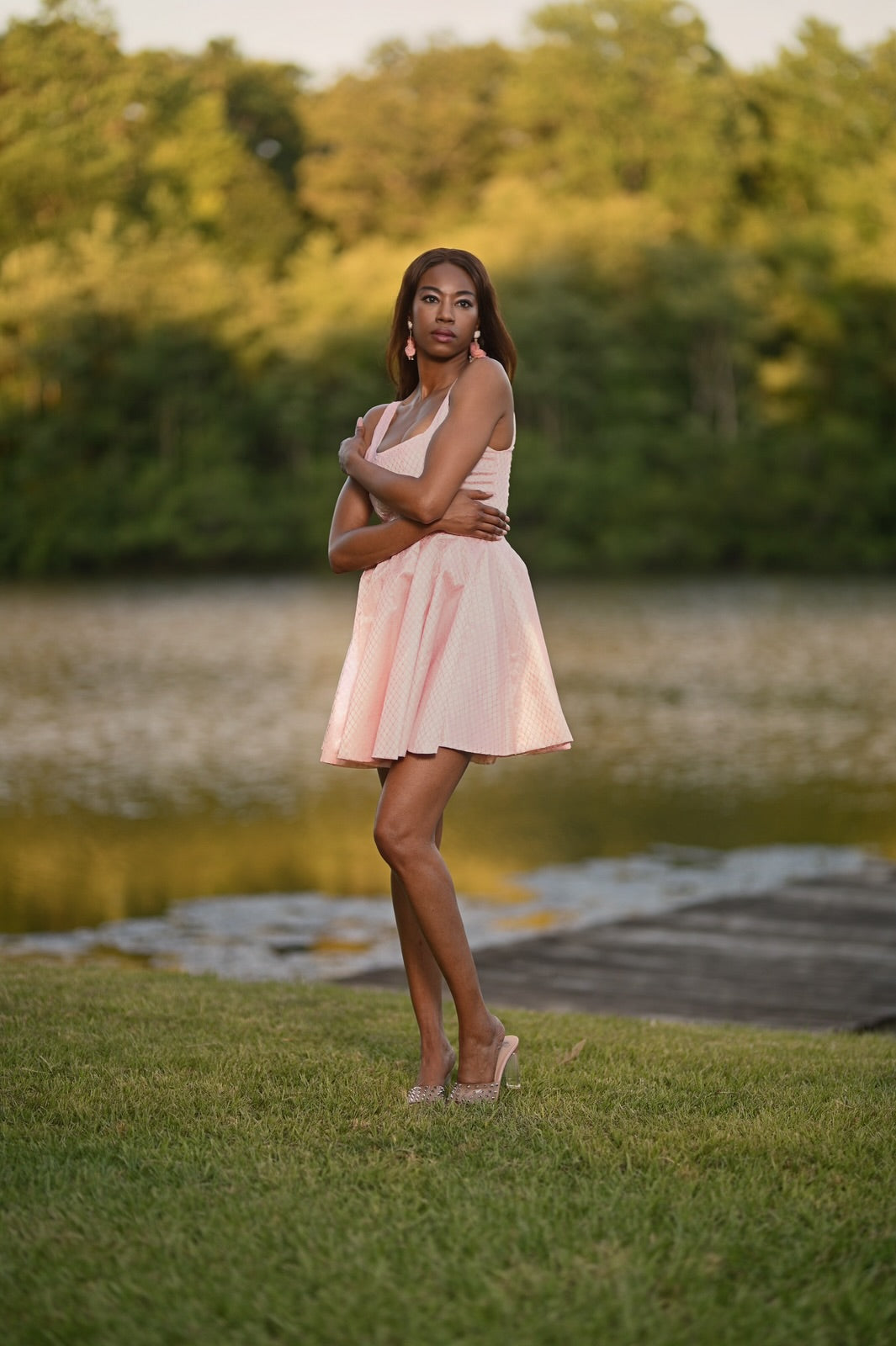 Satin Princess Paneled Mini Dress