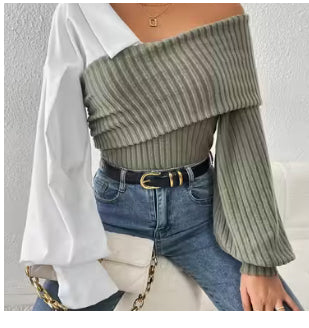 Half Sweater/Half Button up | Top