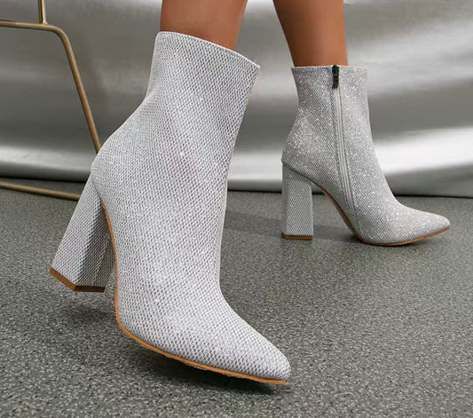Sequined Matrix Bootie