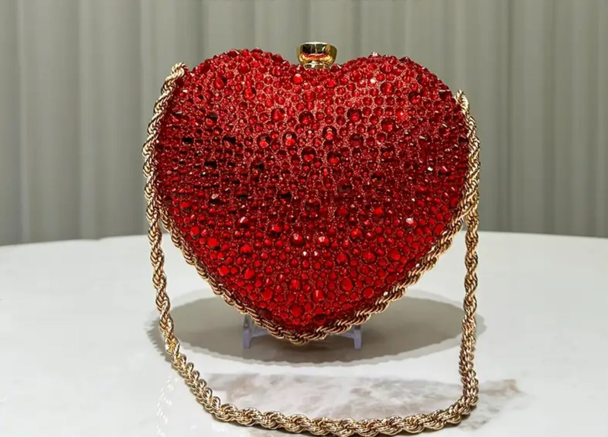 My Heart Love Bag | Rhinestone Clutch