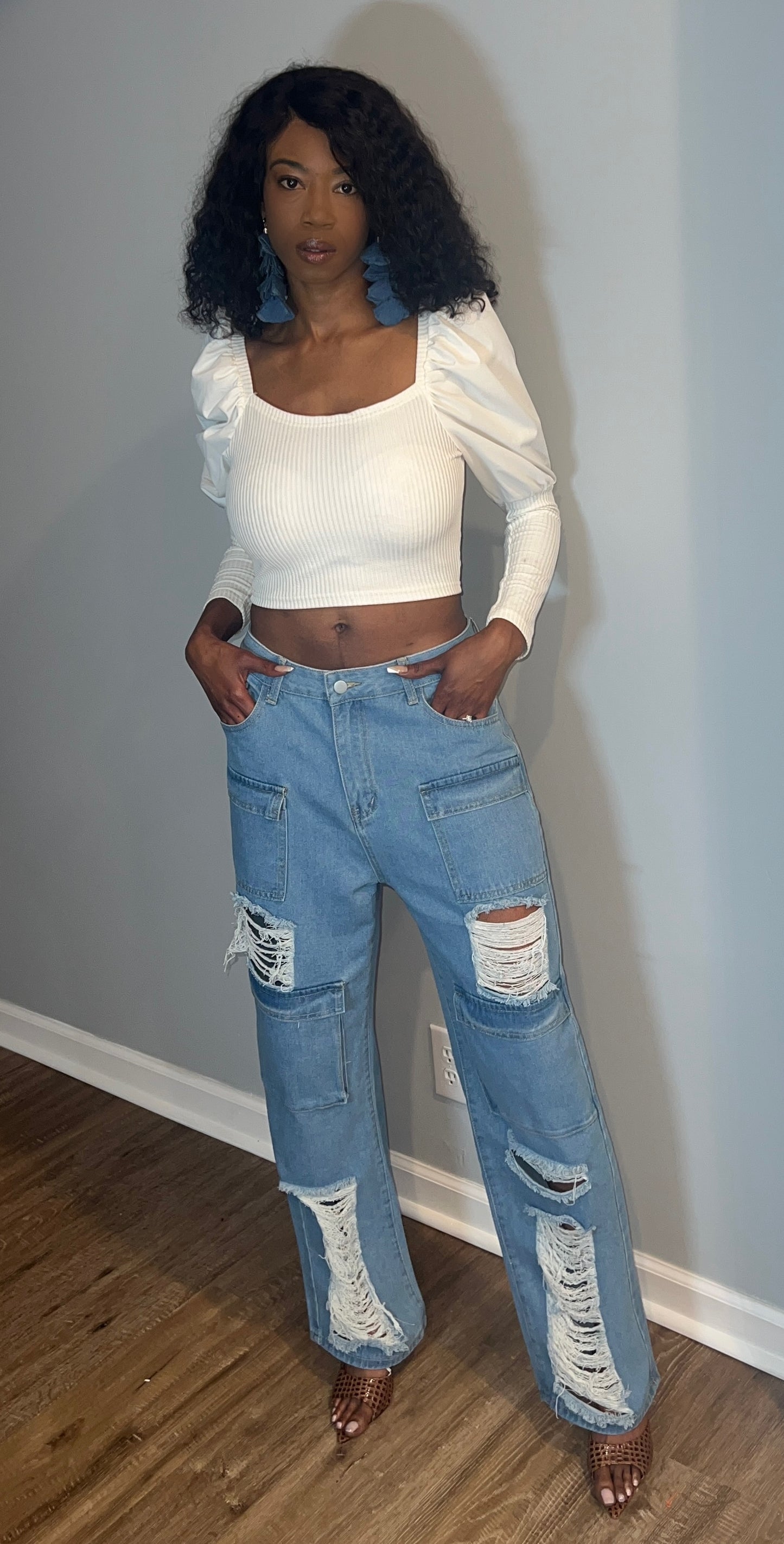 Let’s Cargo Ripped Jeans