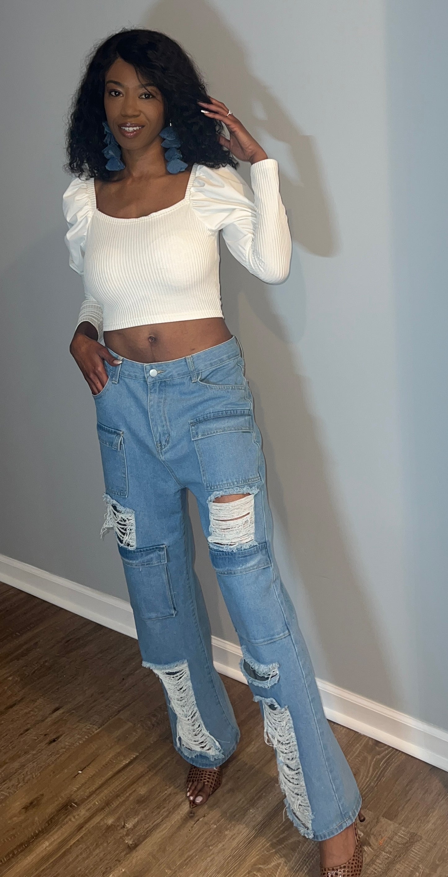 Let’s Cargo Ripped Jeans